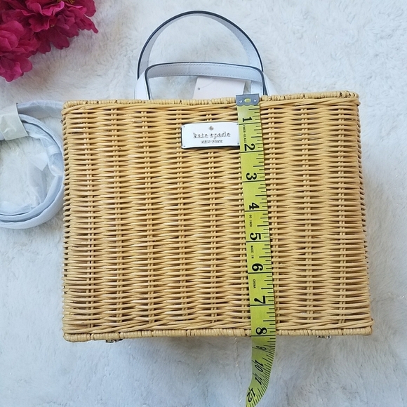 Kate Spade Lemon Print Sam Wicker Satchel with Dust Bag - Picture 4 of 9